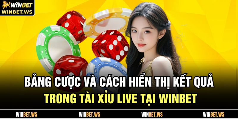 Bảng cược và cách hiển thị kết quả trong tài xỉu live tại WINBET
